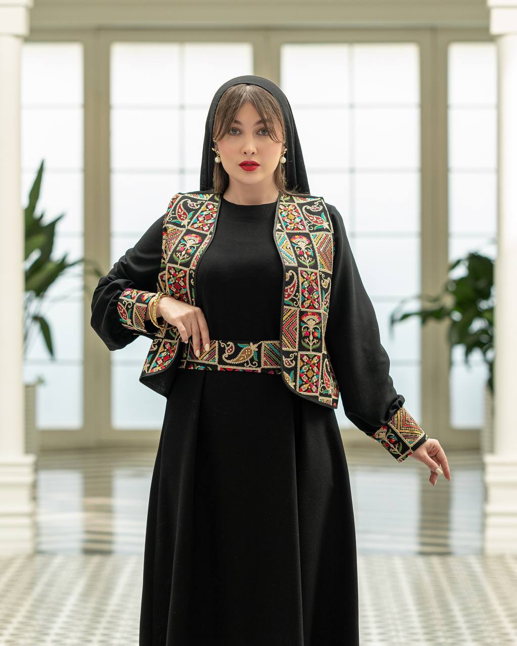سه تیکه مزونی مجلسی (وست پیراهن کمربند) - سایز ۱ / طرح اول