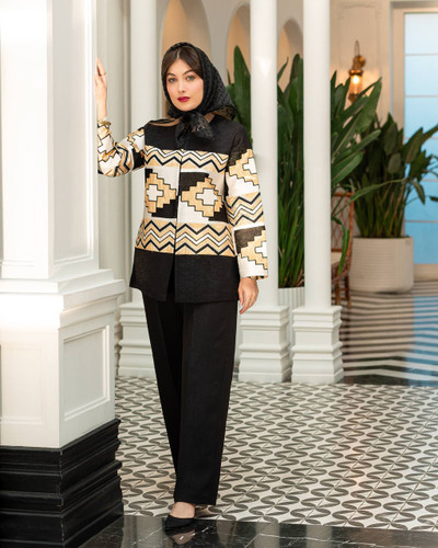 کت مزونی کریستال هندی دوزی