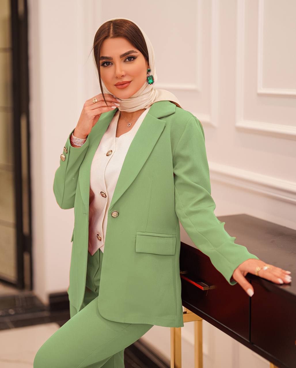 ست سه تیکه مزونی (کت شلوار ،ژیله)