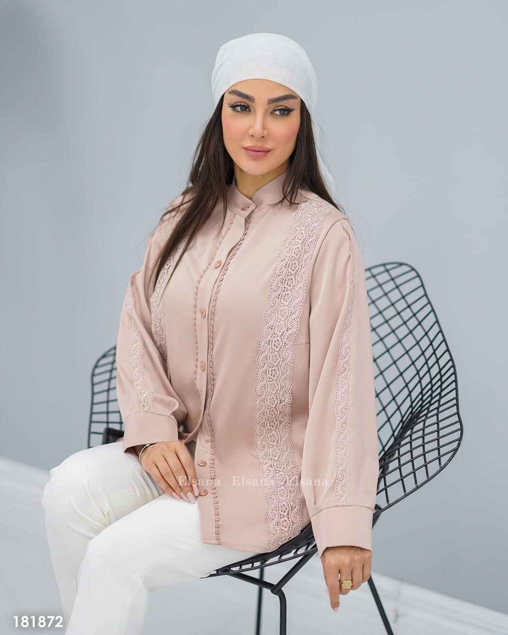 شومیز ساتن گیپوری - سایز ۳ / پنککی