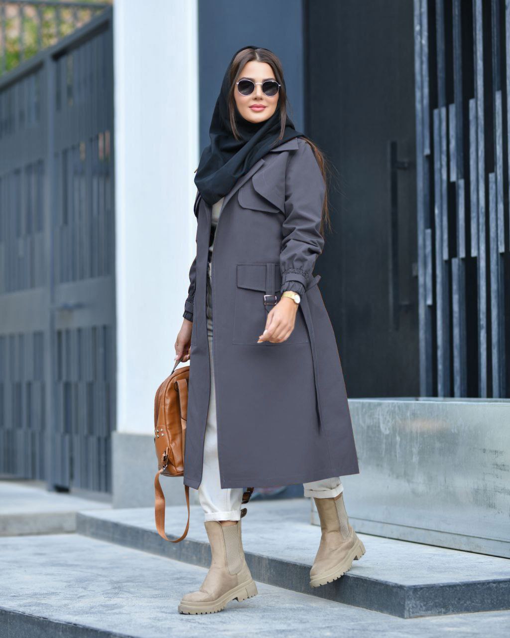بارانی آستردار مهسا - فری سایز / اجری