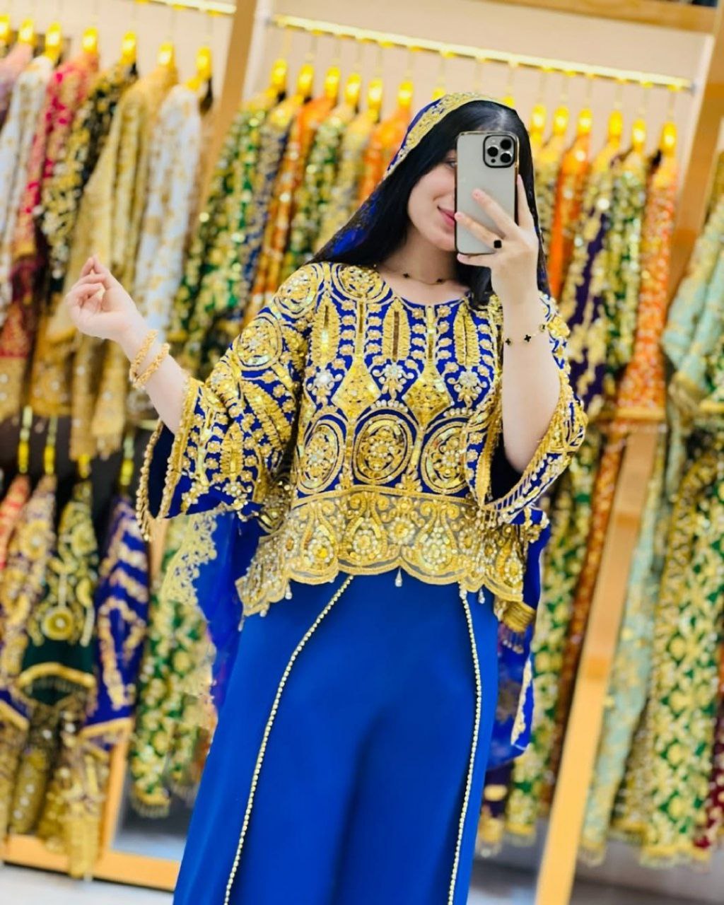 ست شومیز شلوار اورجینال هندی - سایز ۲ / مشکی