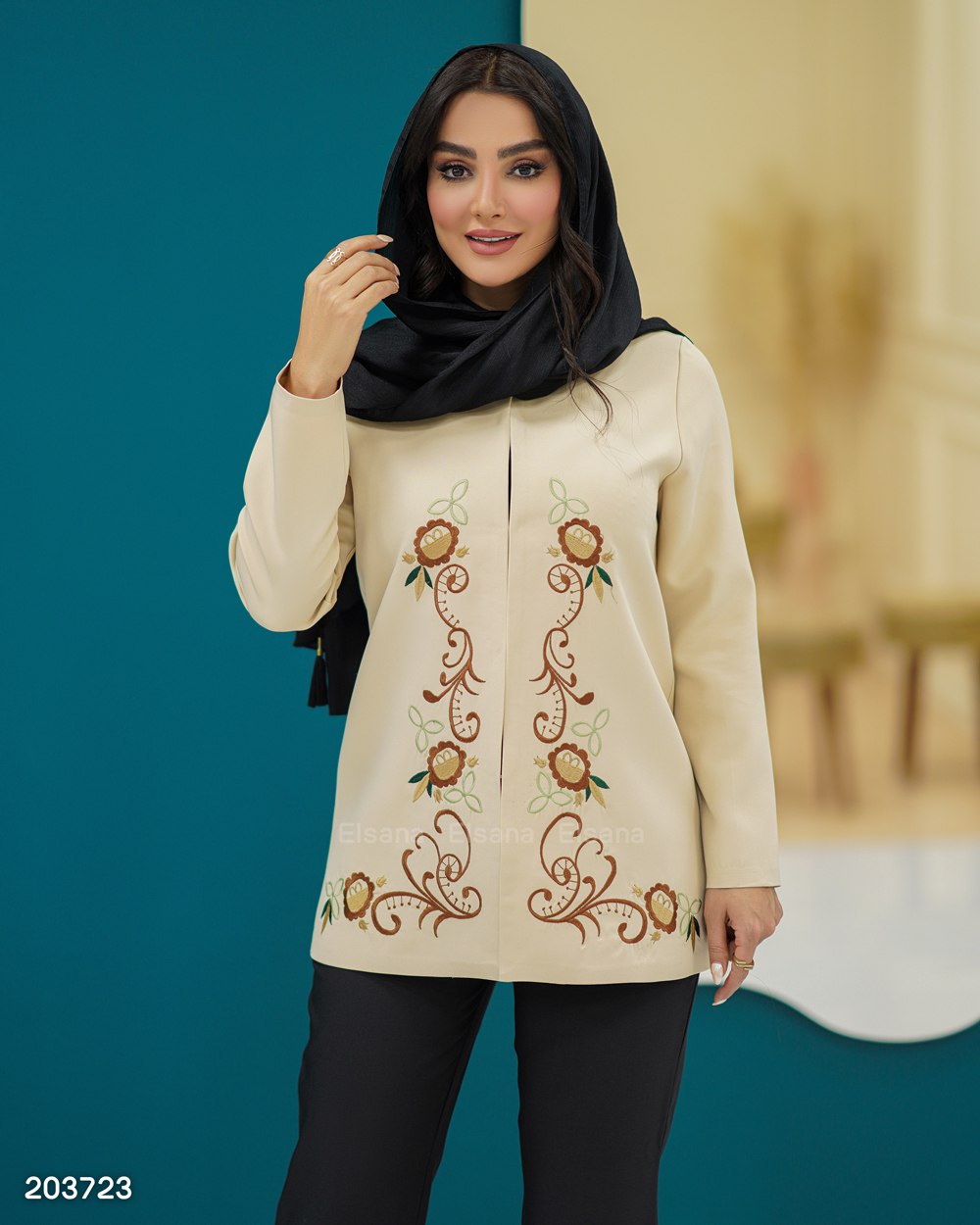مانتو کتی مدل نیکان - سایز ۳ / کرم