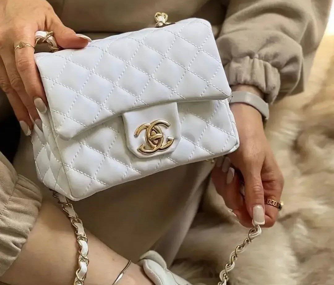 کیف چرمی شانل - کرم