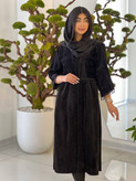 مانتو مجلسی مخمل لمه دار کارشده