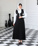 ست سه تیکه مجلسی کارشده ( وست شومیز و دامن پلیسه)