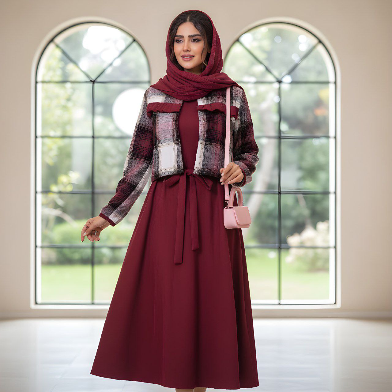 کت سارافون مخمل کبریتی شاهان ( موهرپشمی یلدایی)
