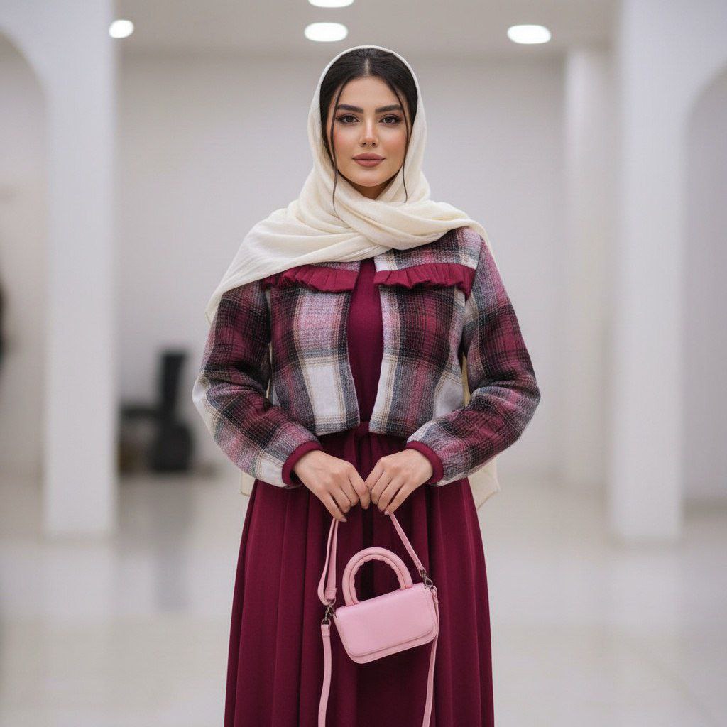 کت سارافون مخمل کبریتی شاهان ( موهرپشمی یلدایی)