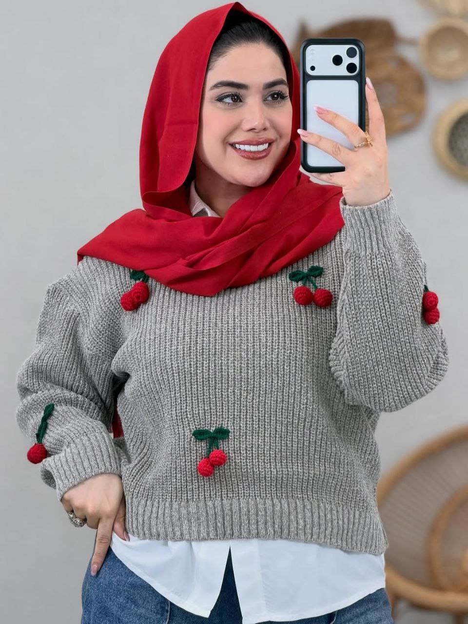 بلوز بافت گیلاسی با کیفیت - فری سایز / مشکی
