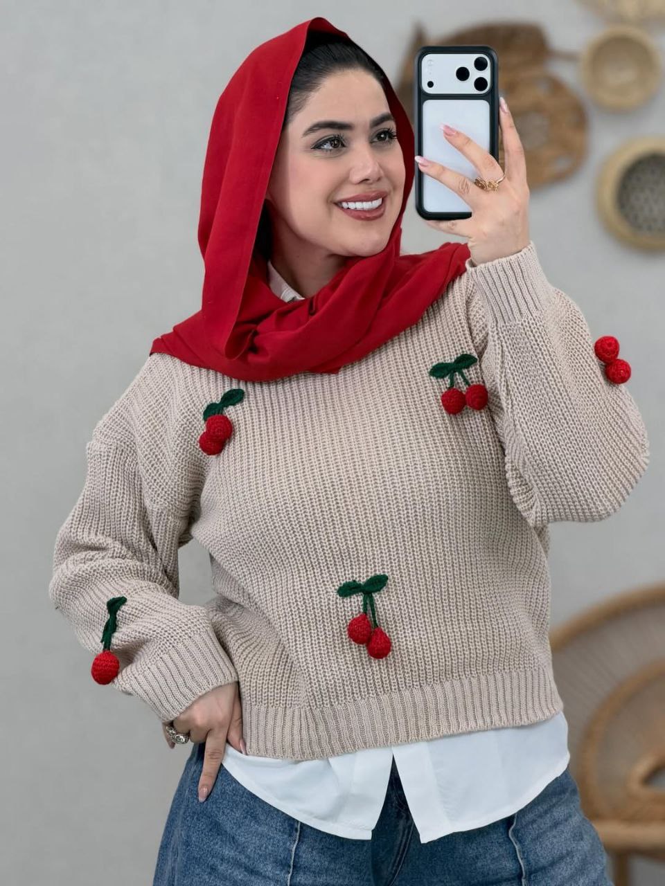 بلوز بافت گیلاسی با کیفیت - فری سایز / مشکی
