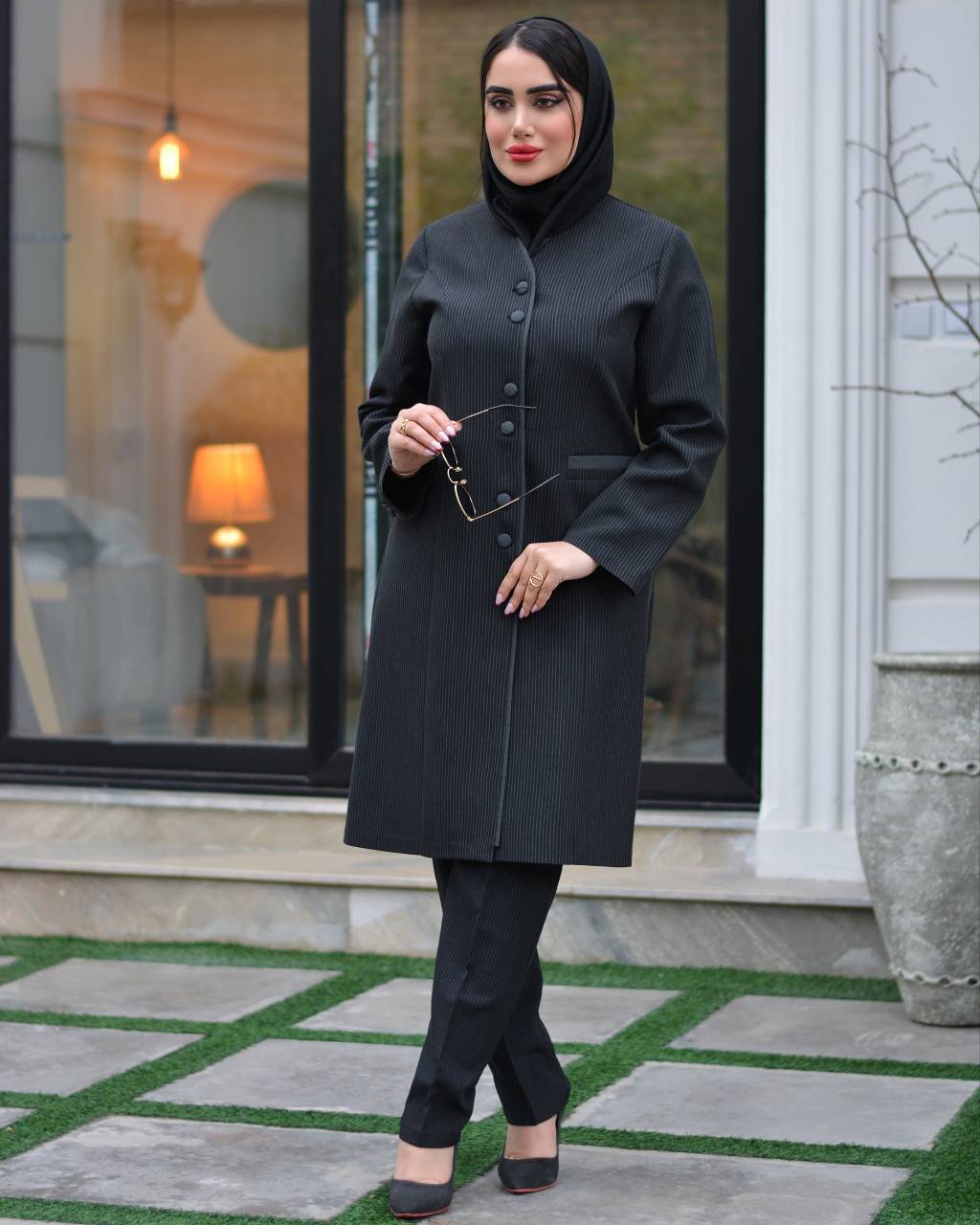 مانتو شلوار اداری دیپلمات دیبا - نوک مدادی / سایز ۴