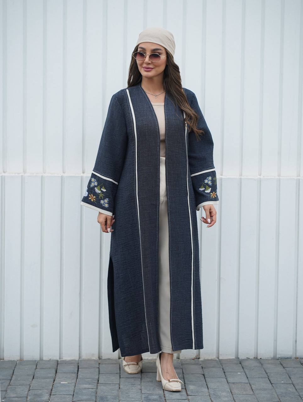 مانتو بلند کلاسیک گلدوزی شده