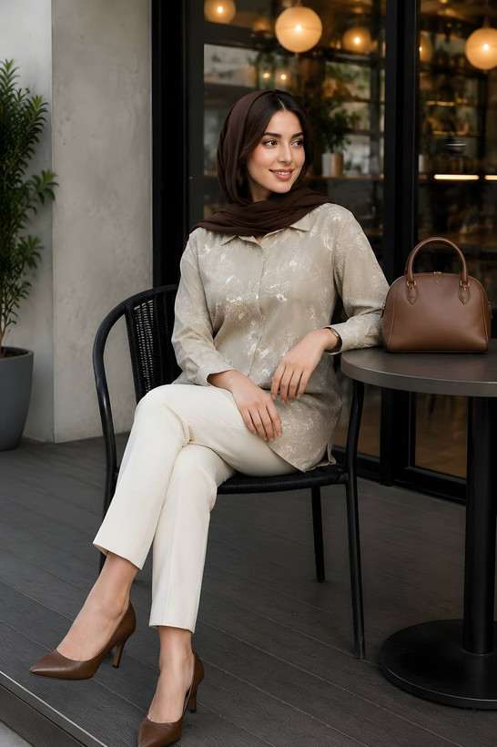 شومیز لنین نخ پنبه طرحدار (سایز بزرگ دارد)
