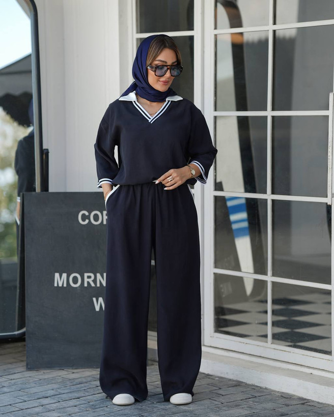 ست پلوشرت شلوار polo با جنس کتان سیلک